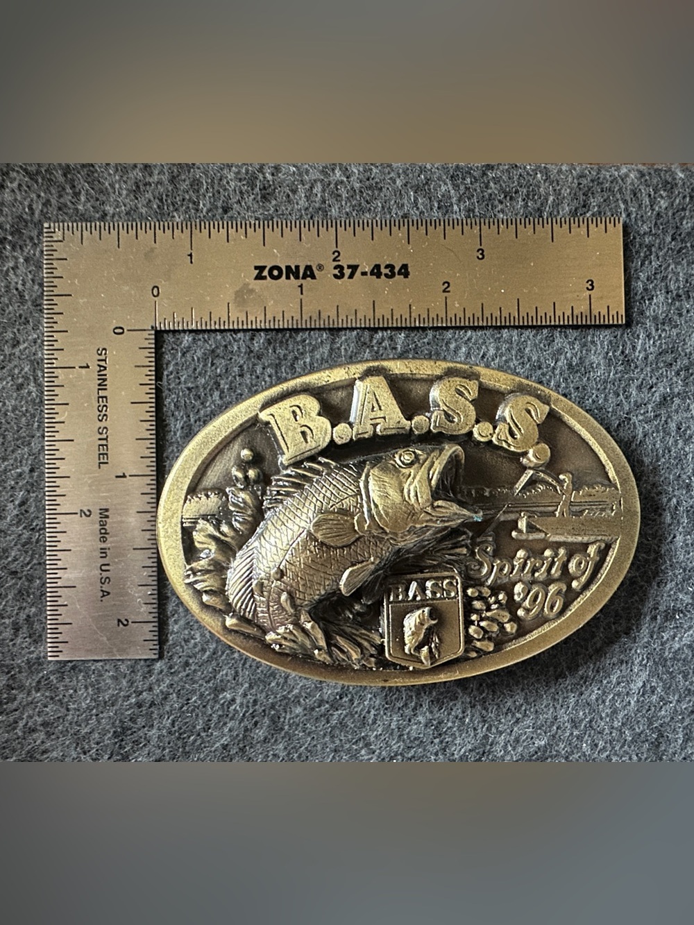 B.A.S.S. Bass Anglers Sportsman Society Spirit Of ‘96 Belt Buckle